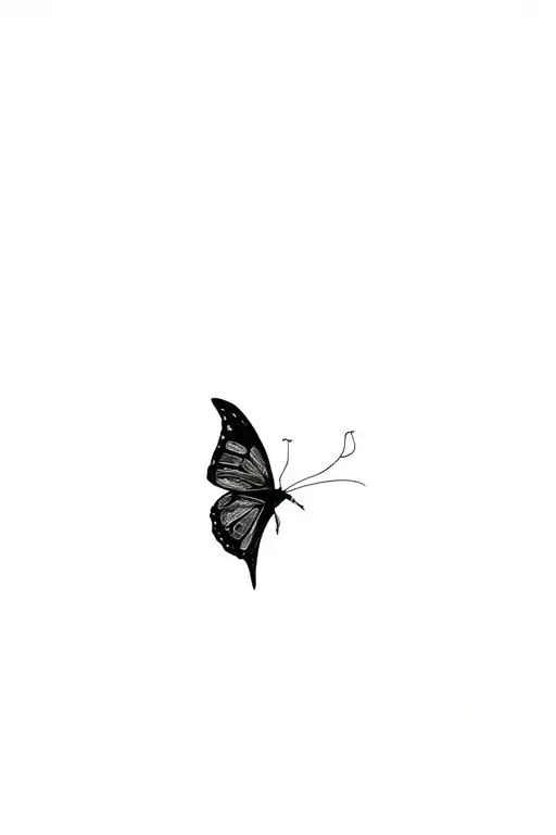 "I went through the darkness by carrying silence and sin (crow), but I transformed myself with the power of pain (black butterfly). My soul is found tattoo design idea