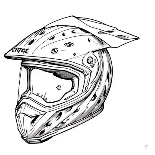 enduro helmet watermelon tattoo design idea
