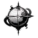 Globe Compass tattoo design idea