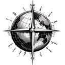 Globe Compass tattoo design idea