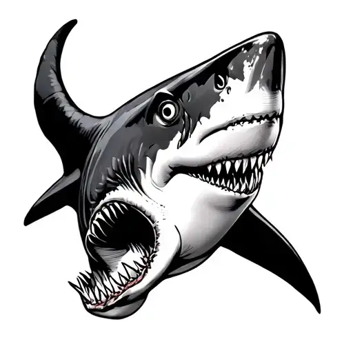 hammer head shark tattoo design idea
