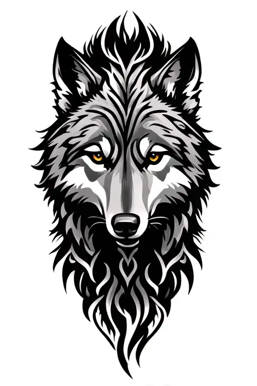 Celtic wolf tattoo design idea