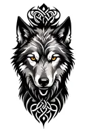 Celtic wolf tattoo design idea