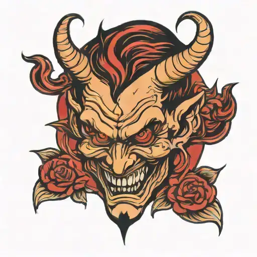 devil tattoo with my face tattoo design idea