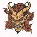 devil tattoo with my face tattoo design idea