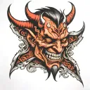 devil tattoo with my face tattoo design idea