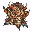 devil tattoo with my face tattoo design idea