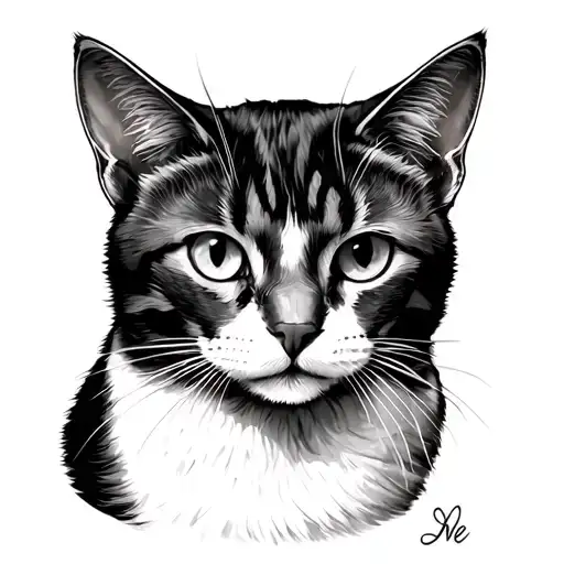 Cat Memorial tattoo design idea