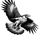 red tail hawk soaring tattoo design idea