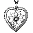 heart shaped locket with flower in it tattoo design idea