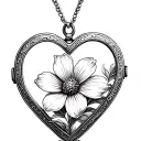 heart shaped locket with flower in it tattoo design idea