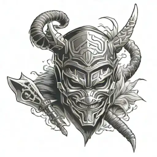 Ghost Of Tsushima Mask tattoo design idea