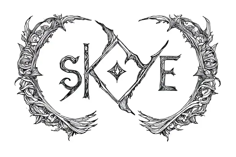 "Skye" gemini sign tattoo design idea