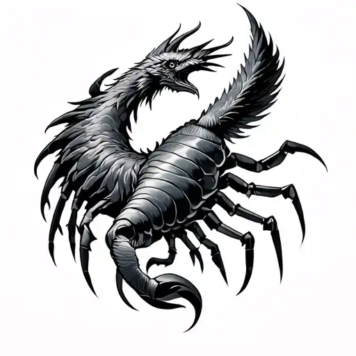 Scorpio Phoenix tattoo design idea