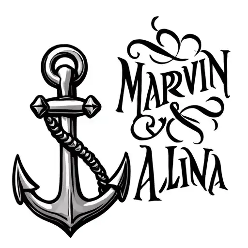 "Marvin & Alina" anchor tattoo tattoo design idea