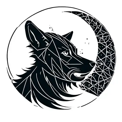 wolf howling at the moon tattoo design idea