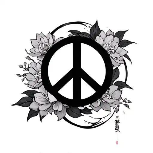 Japanese symbols that mean peace protect prosperity  tattoo design idea