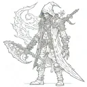 gothic undead hunter tattoo design idea