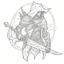 gothic undead hunter tattoo design idea