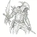 gothic undead hunter tattoo design idea