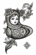 Russian nesting doll tattoo design idea