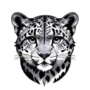 Cartoon snow leopard tattoo design idea