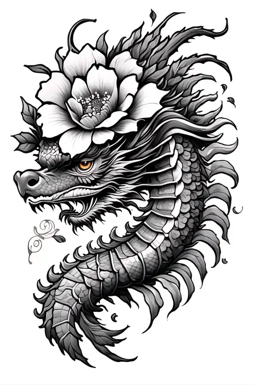 khmer naga spine tattoo with flowers tattoo design idea
