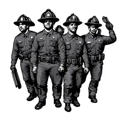 corrections officers and volunteer firefighters  tattoo design idea