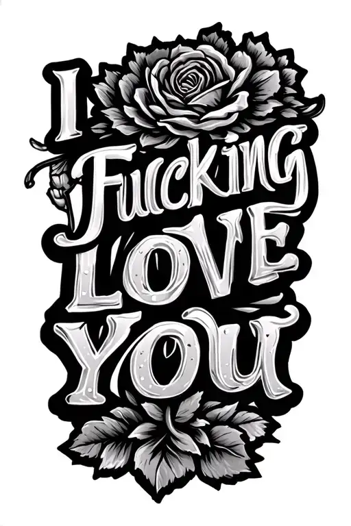 "I Fucking Love You" Cursive band with lettering tattoo tattoo design idea