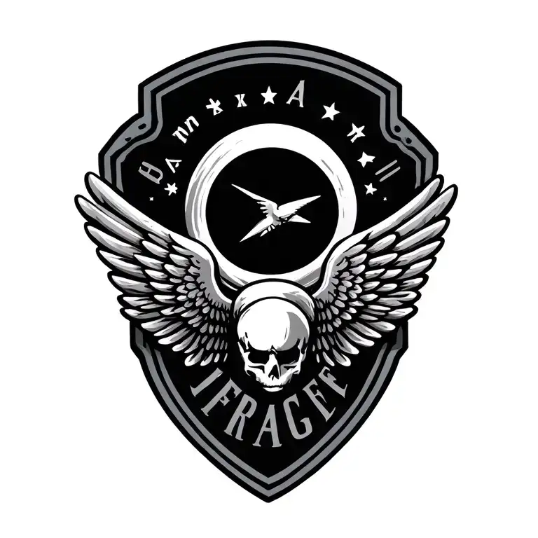 simple pilot wings badge tattoo design idea