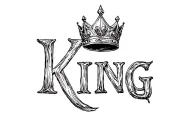 The word King with a crown above the K tattoo design idea