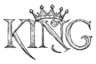 The word King with a crown above the K tattoo design idea