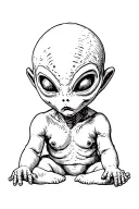 Alien Creepy Baby tattoo design idea