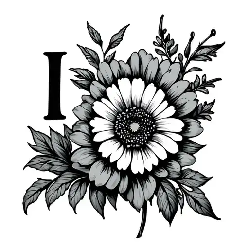 sign I love you sign language with birth flowers tattoo design idea