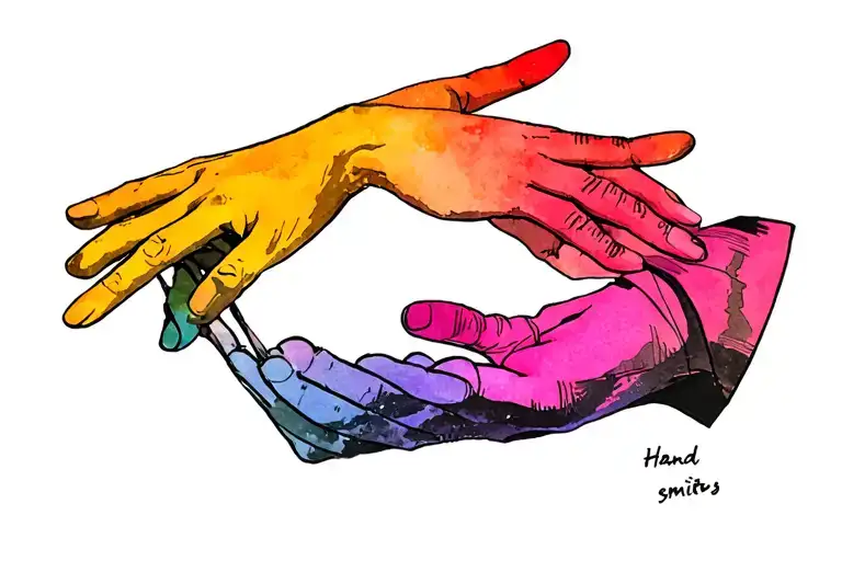 The Smiths a UK indie band from the 80s tattoo inspo from their song named Hand In Glove  tattoo design idea