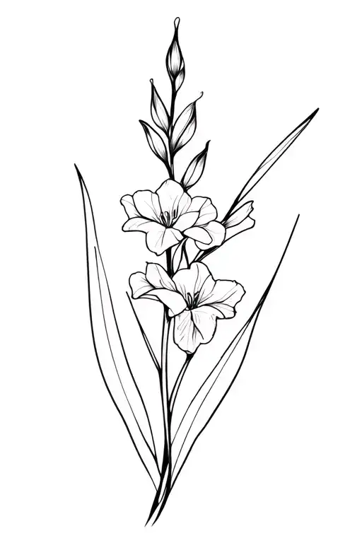 Gladiolus Fine Line tattoo design idea