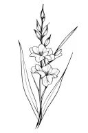 Gladiolus Fine Line tattoo design idea