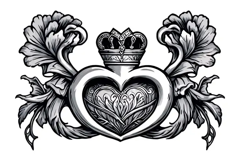 fine line claddagh tattoo design idea
