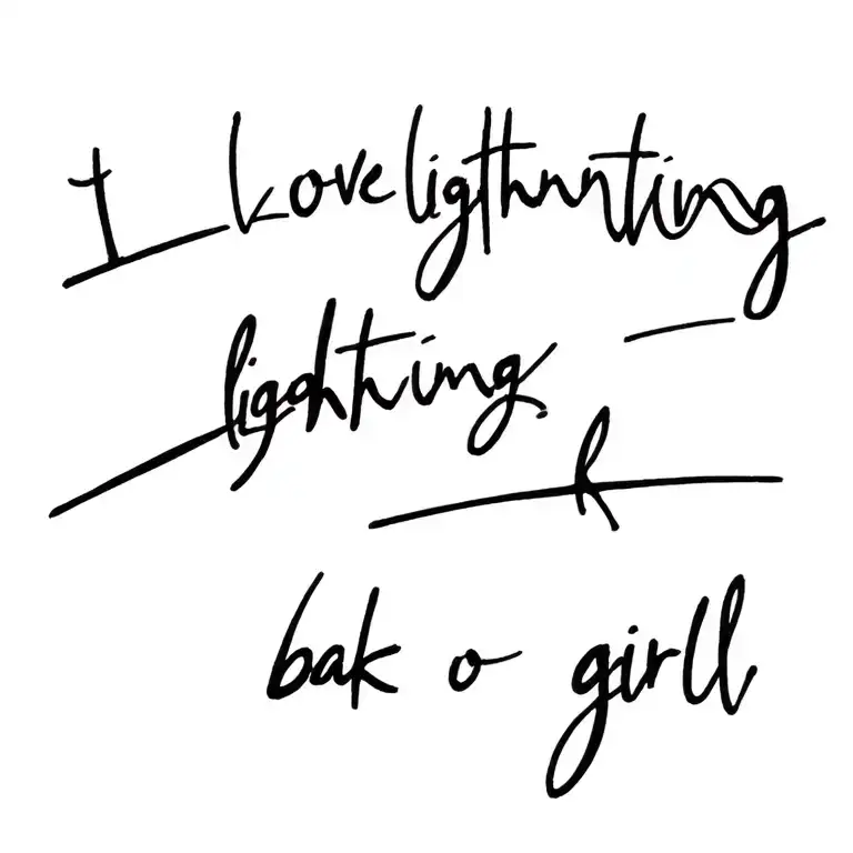 "I love lightning, back o girl" Medium tattoo design idea
