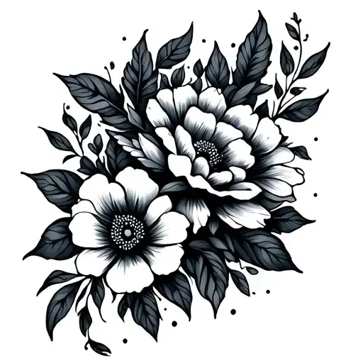 illustrative floral half sleeve tattoo outline tattoo design idea