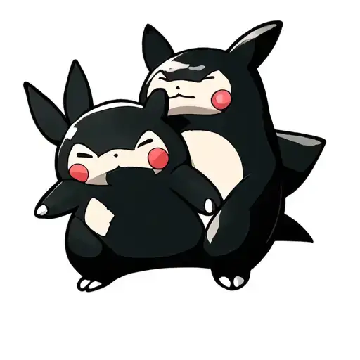 snorlax and pikachu sleeping tattoo design idea