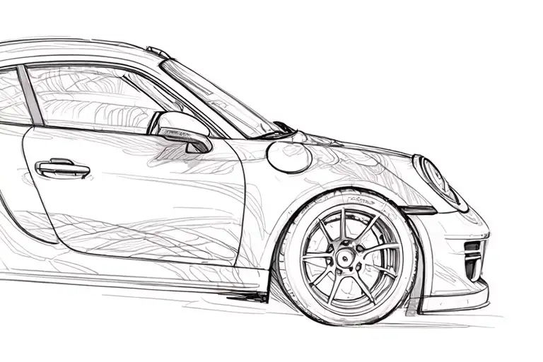 Porsche 911 Side Profile tattoo design idea
