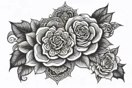 Mandalas and roses tattoo design idea