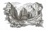 zion national park scene tattoo small tattoo design idea