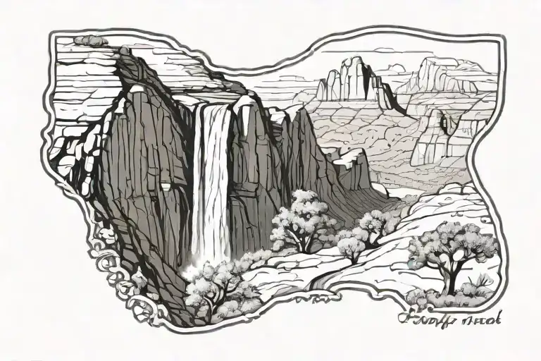 zion national park scene tattoo small tattoo design idea