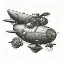 steampunk Goodyear blimp tattoo design idea
