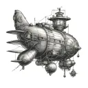 steampunk Goodyear blimp tattoo design idea