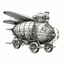 steampunk Goodyear blimp tattoo design idea