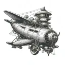 steampunk Goodyear blimp tattoo design idea