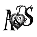 initials A & S letters with heart shaped locket tattoo design idea